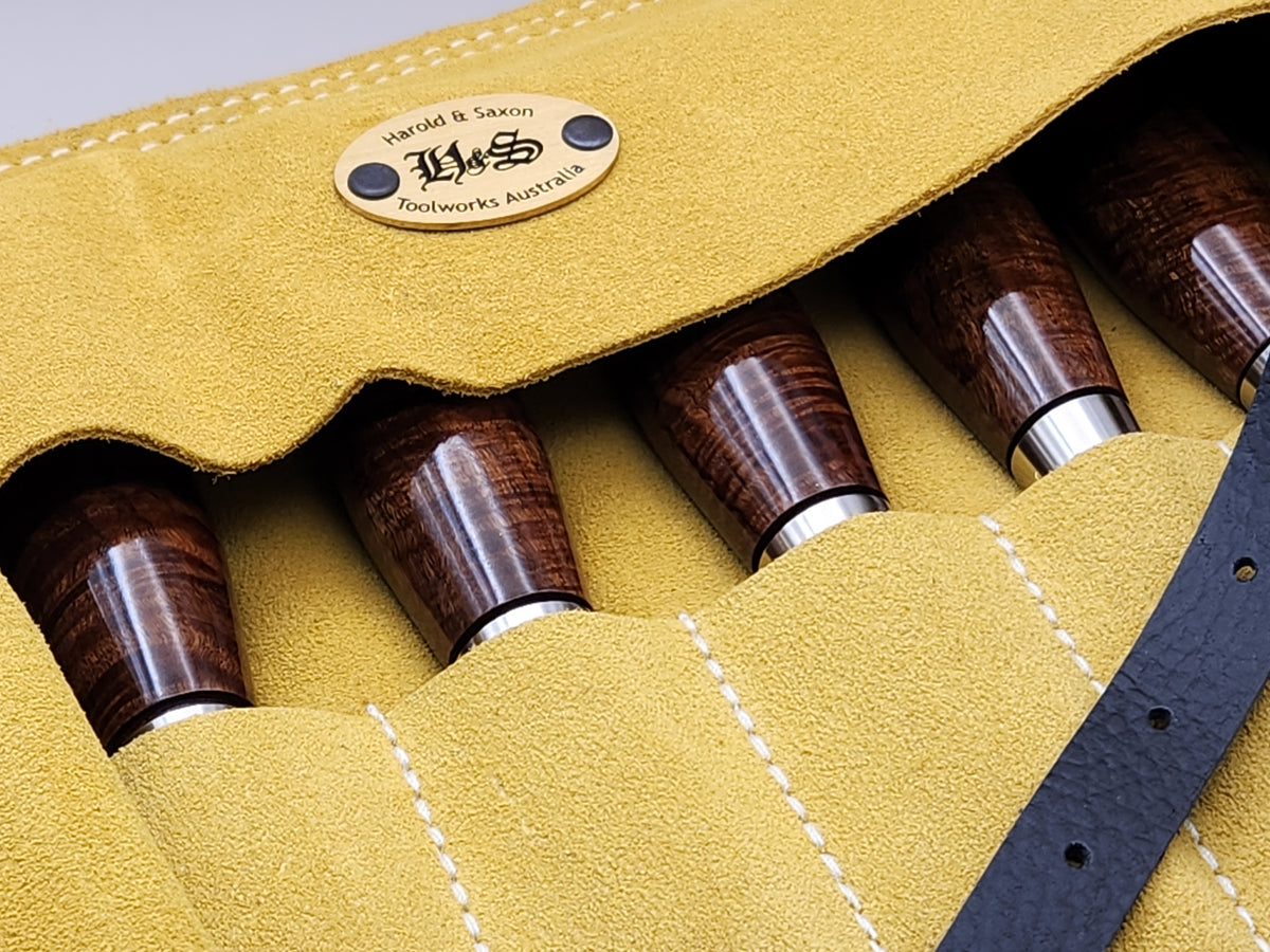 Specialty Ringed Gidgee Bevel Edge Chisel - Set of Six
