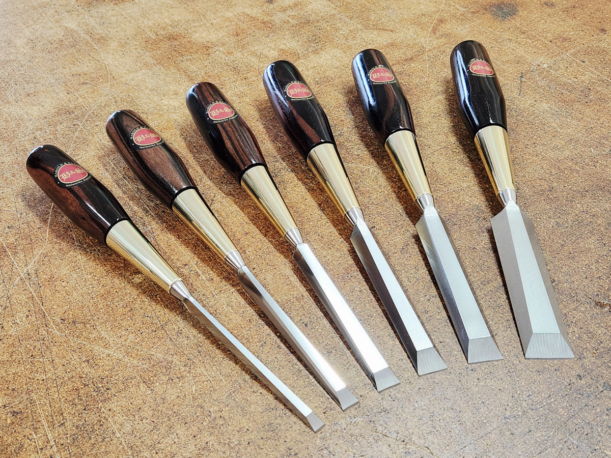 Specialty Ebony Bevel Edge Chisels - Set of Six