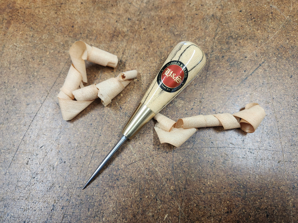 Specialty Pocket Scratch Awl - Harold & Saxon - Black & White Ebony