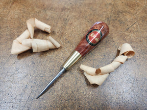 Specialty Pocket Scratch Awl - Harold & Saxon - Red Mallee Burl