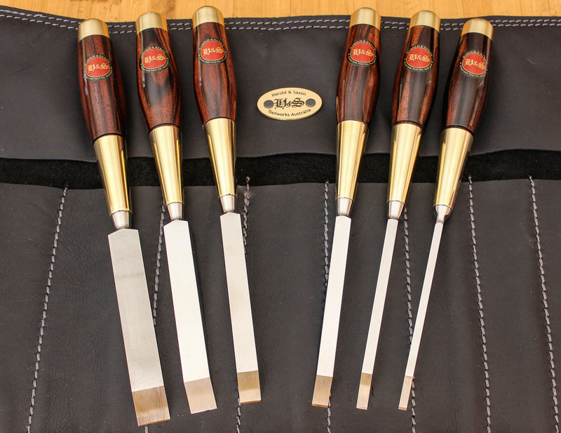 Ebony Mortise Chisels - Set of Six