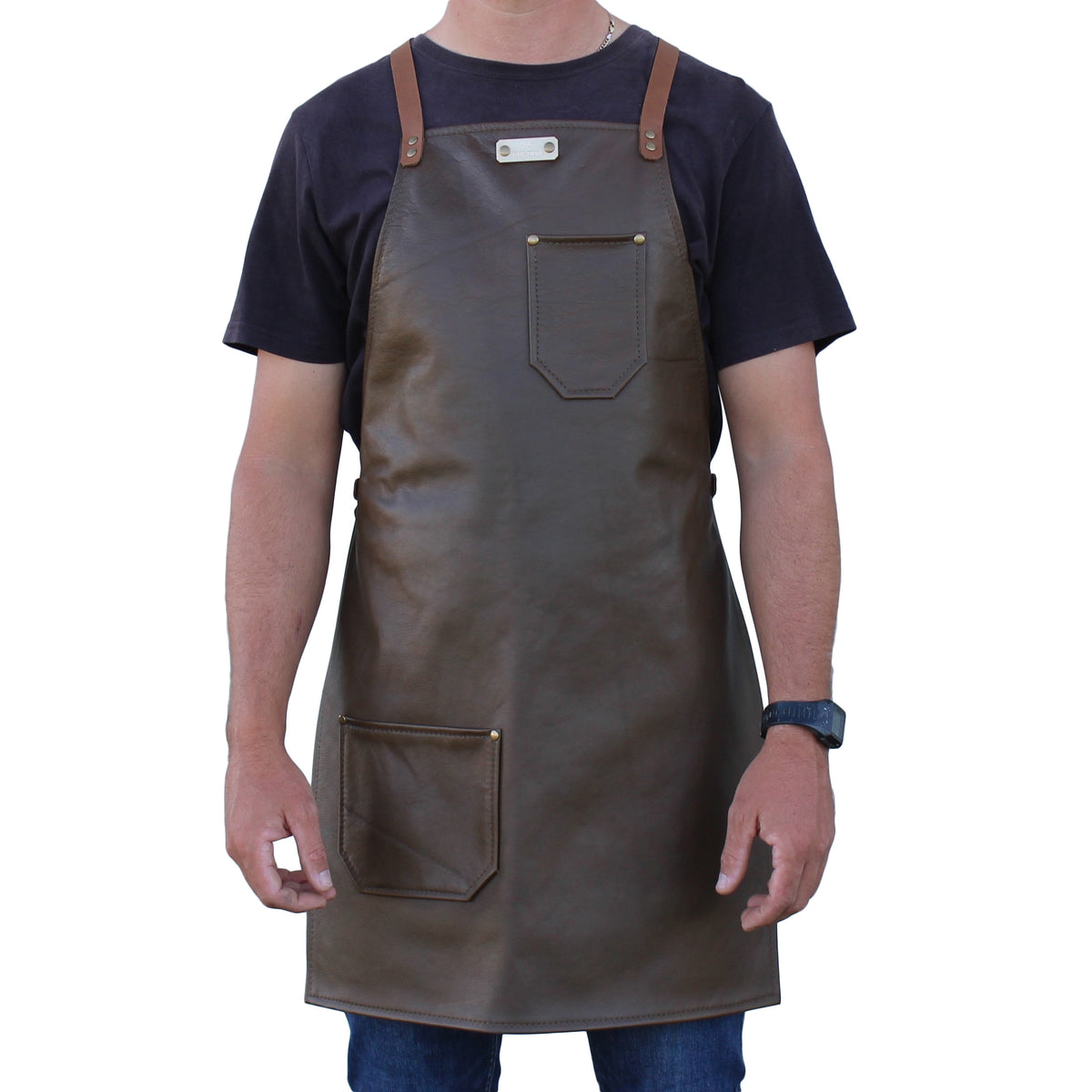 Khaki Leather Apron